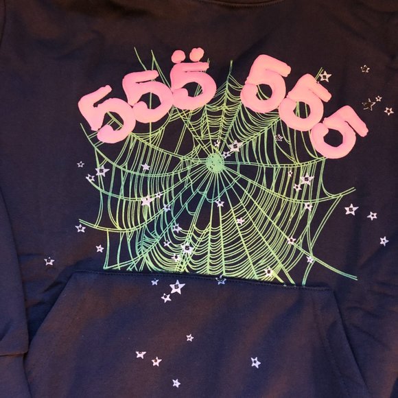 SP5DER Angel Number Hoodie Navy - Picture 3 of 6